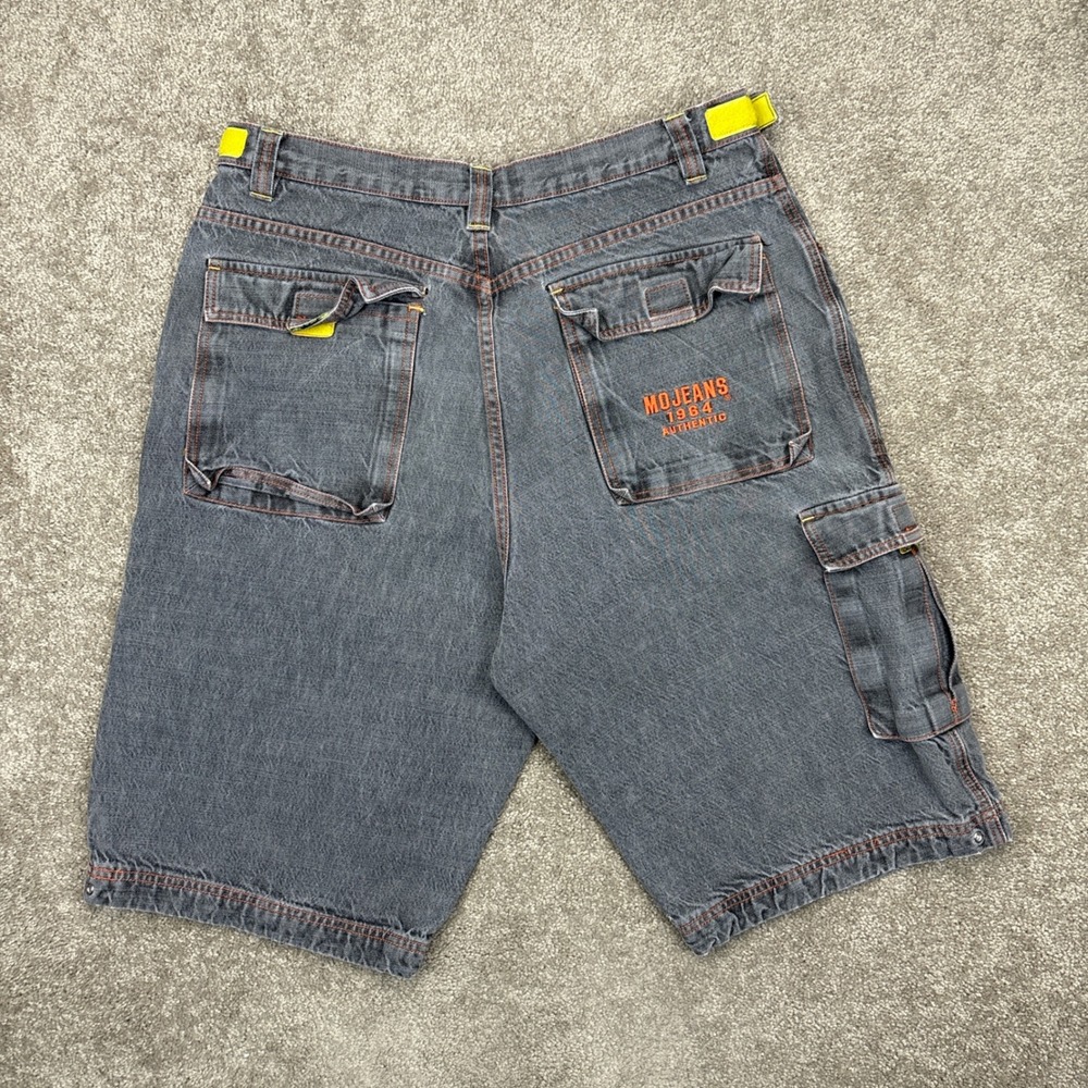 Vintage 90s Mojeans by Maurice Malone Baggy Cargo Jean Jorts Size‎ 38 (Fits 36)